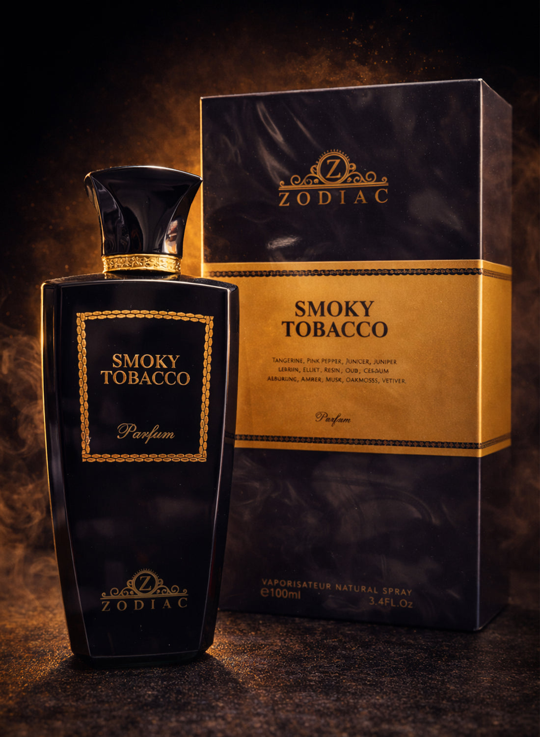 Zodiac Smoky Tobacco Perfume 100ml | Luxury Men’s Perfume with Leather, Oud, Amber & Vetiver | Long Lasting Men’s Signature Fragrance