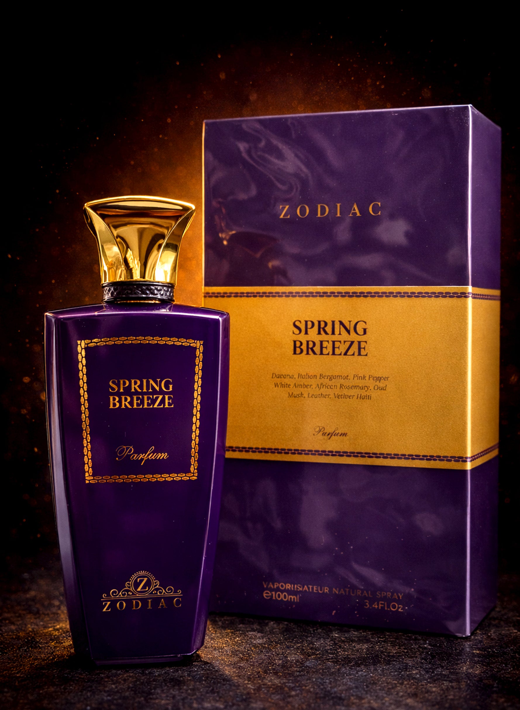 Zodiac Spring Breez Eau De Perfume 100ml | Long Lasting Unisex Perfume with Davana, Vetiver Haiti & Leather Notes | Best Eau De Perfume 100ml for Everyday Wear