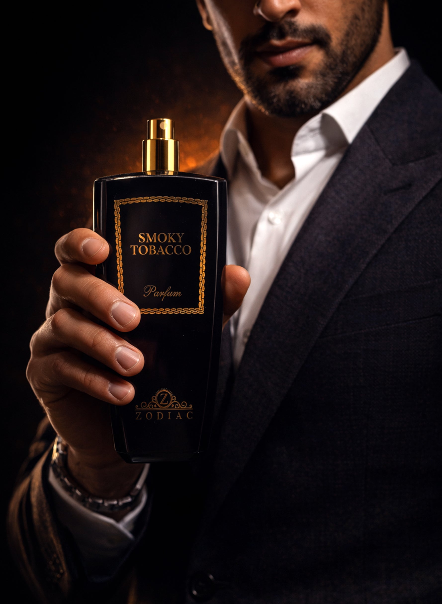 Zodiac Smoky Tobacco Perfume 100ml | Luxury Men’s Perfume with Leather, Oud, Amber & Vetiver | Long Lasting Men’s Signature Fragrance